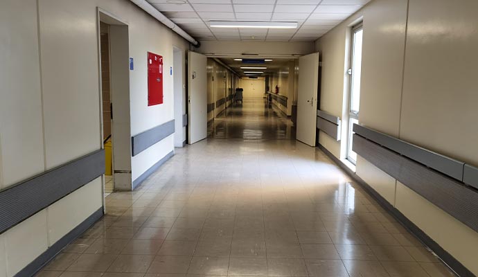 A clean hospital corridor