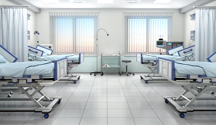 Clean hospital room