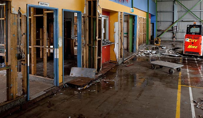 Storm damage in commercial space