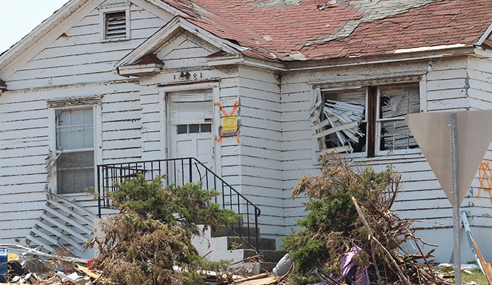 Storm damaged property