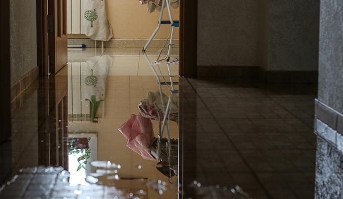 Plumbing leak damaged floor