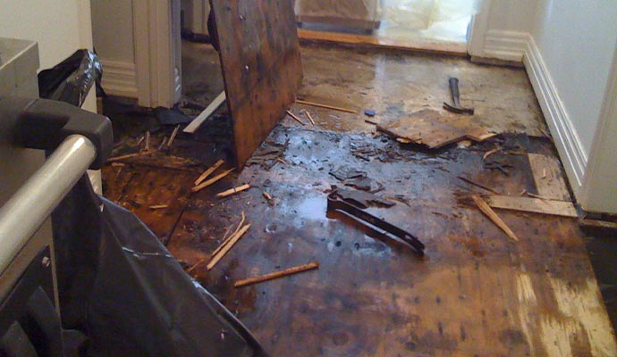 Water damage floor